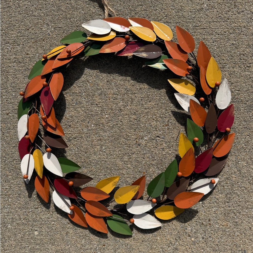 Fall Metal Leaf Wreath - NWT